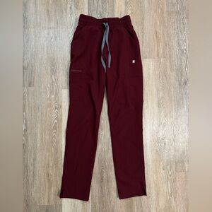 FIGS XXS Burgundy high-waisted Yola